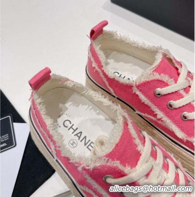 Super Quality Chanel Canvas Platform Sneakers 5cm 030462 Pink