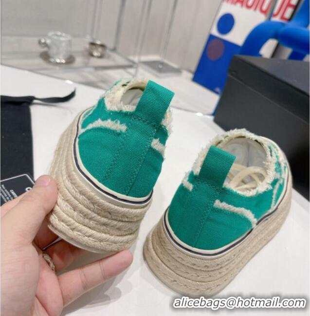 Duplicate Chanel Canvas Platform Sneakers 5cm 030462 Green