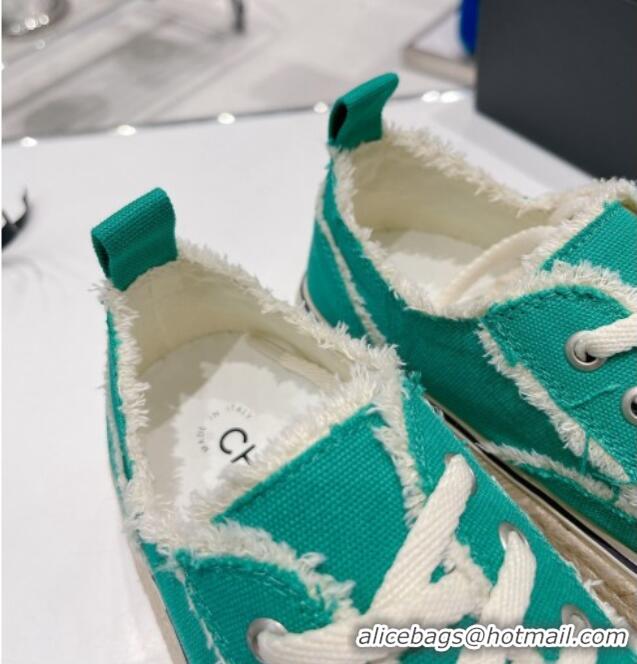 Duplicate Chanel Canvas Platform Sneakers 5cm 030462 Green