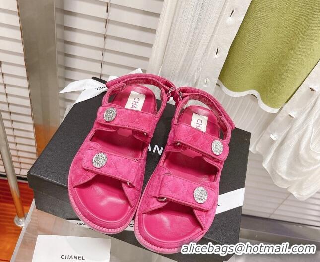 Low Price Chanel Washed-Effect Suede Strap Sandals G35927 Pink