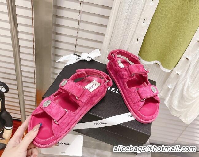 Low Price Chanel Washed-Effect Suede Strap Sandals G35927 Pink