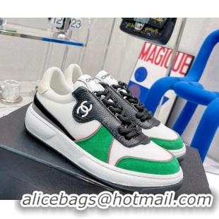 Good Quality Chanel Fabric, Suede & Calfskin Sneakers G38803 Green