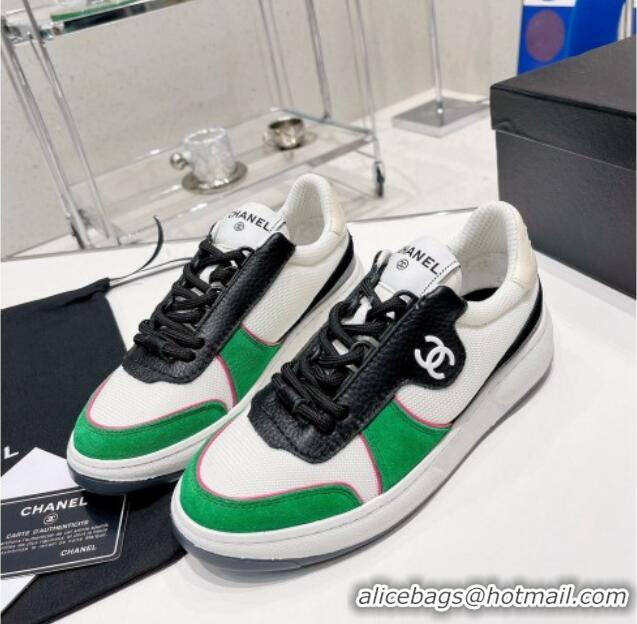 Good Quality Chanel Fabric, Suede & Calfskin Sneakers G38803 Green