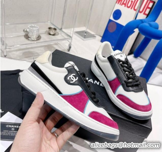 Best Grade Chanel Fabric, Suede & Calfskin Sneakers G38803 Dark Pink