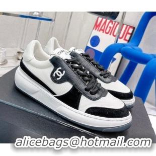 Trendy Design Chanel Fabric, Suede & Calfskin Sneakers G38803 Black