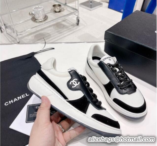 Trendy Design Chanel Fabric, Suede & Calfskin Sneakers G38803 Black