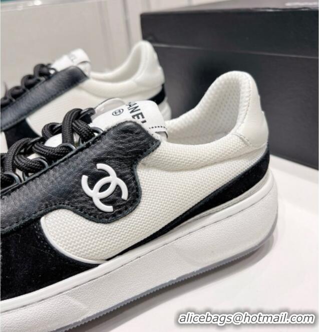 Trendy Design Chanel Fabric, Suede & Calfskin Sneakers G38803 Black