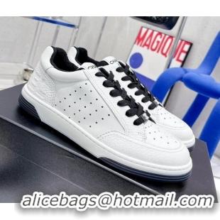 Stylish Chanel Calfskin Sneakers White/Black 030536