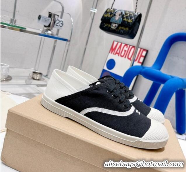 Hot Style Chanel Canvas Sneakers White/Black 030539