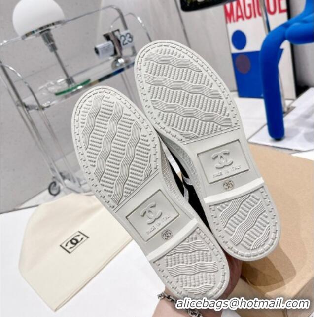 Hot Style Chanel Canvas Sneakers White/Black 030539