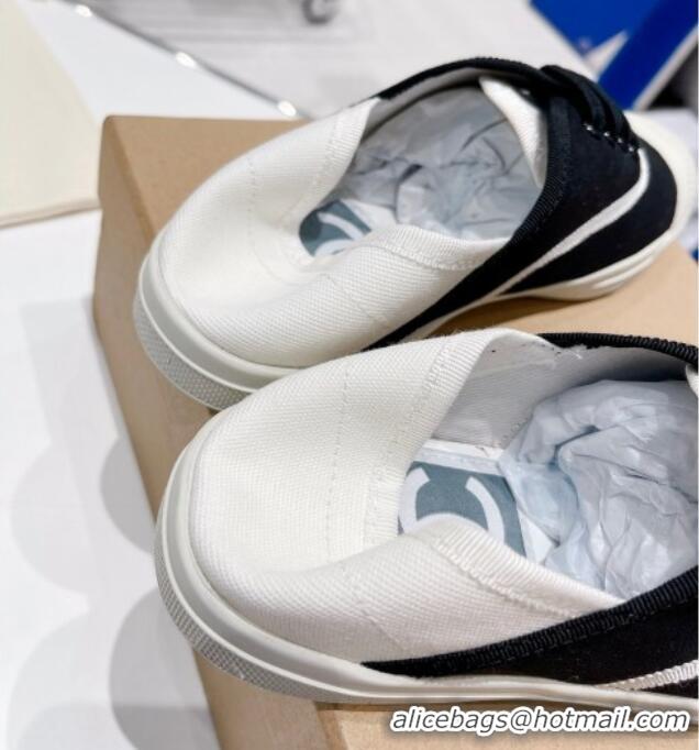 Hot Style Chanel Canvas Sneakers White/Black 030539