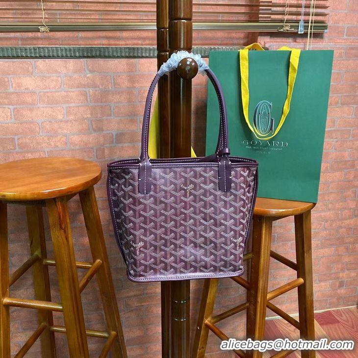 Top Grade Goyard Original Anjou Reversible Bag Mini 2399 Burgundy