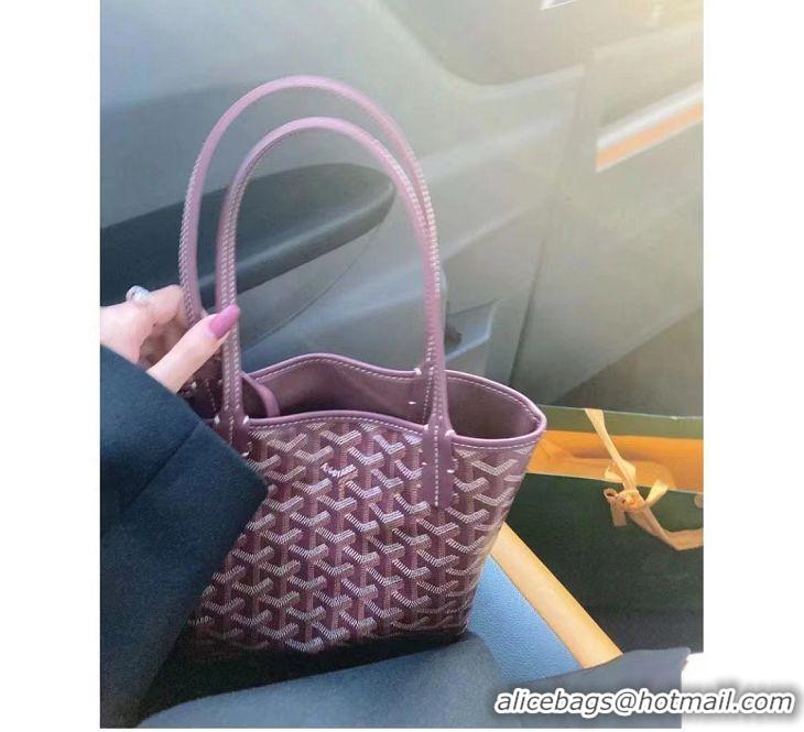 Top Grade Goyard Original Anjou Reversible Bag Mini 2399 Burgundy