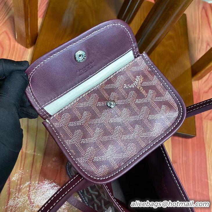 Top Grade Goyard Original Anjou Reversible Bag Mini 2399 Burgundy