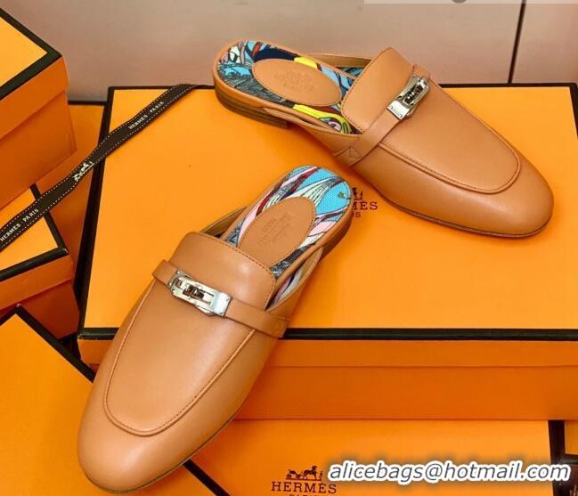 Best Price Hermes Oz Mule in Smooth Calfskin with Iconic Kelly Buckle 0214053 Orange