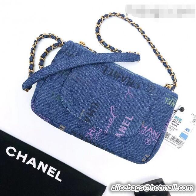 Grade Design Chanel Printed Denim Small Flap Bag AS3134 Blue/Multicolor 2022