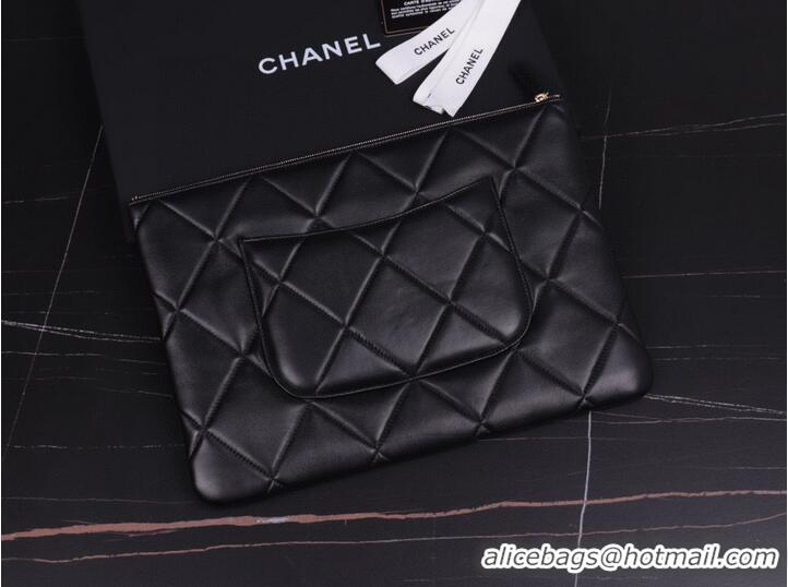 Fashion Discount CHANEL 19 Sheepskin Original Leather Carry on bag AP0952 Black