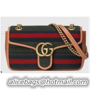 Cheapest Gucci GG Marmont small shoulder bag 443497 Dark green