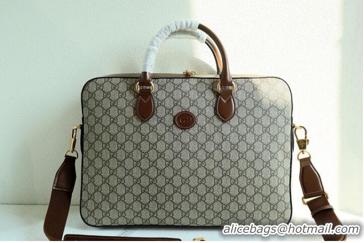 Top Quality Gucci Business case with Interlocking G 674140 Brown