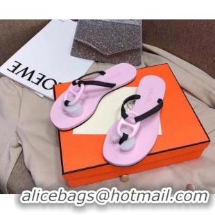 Good Product Hermes Beach Thong Slide Sandals 021706 Pink