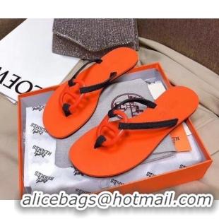 Best Product Hermes Beach Thong Slide Sandals 021706 Orange