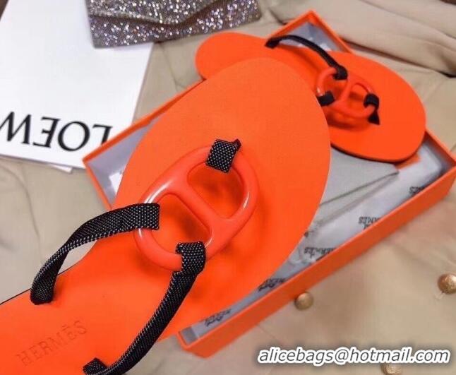 Best Product Hermes Beach Thong Slide Sandals 021706 Orange