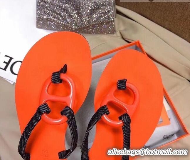 Best Product Hermes Beach Thong Slide Sandals 021706 Orange