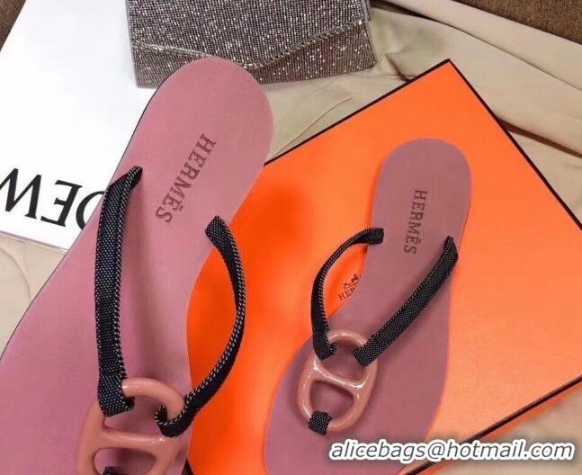 Best Grade Hermes Beach Thong Slide Sandals 021706 Pink