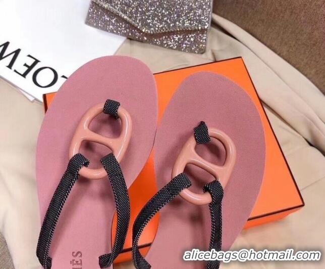 Best Grade Hermes Beach Thong Slide Sandals 021706 Pink