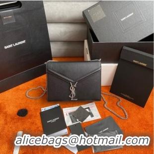 Cheapest SAINT LAURENT CASSANDRA MEDIUM CHAIN BAG IN GRAIN DE POUDRE EMBOSSED LEATHER 532750 black