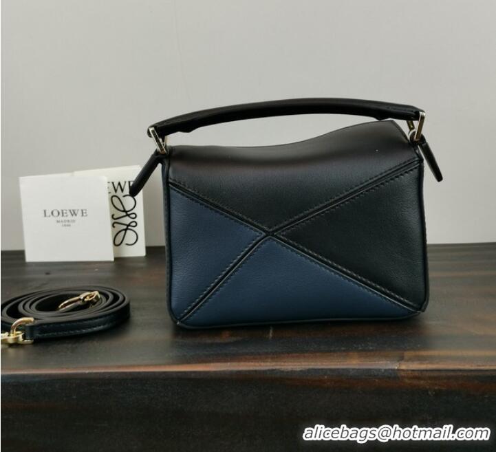 AAAAA Discount Loewe Puzzle Bag Original Leather 61838 black&white