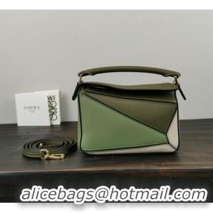 Luxury Inexpensive Loewe mini Puzzle Bag Original Leather 61841 green