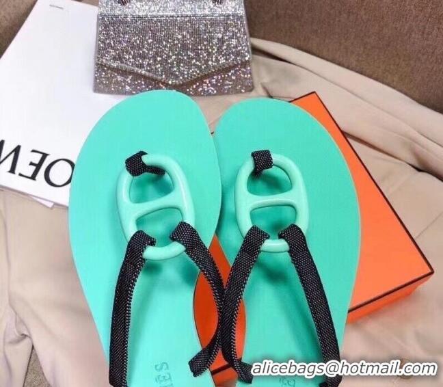 Pretty Style Hermes Beach Thong Slide Sandals 021713 Green