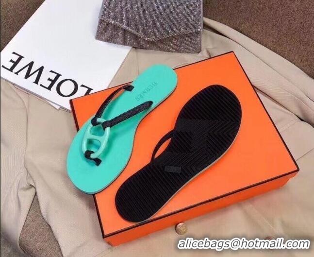 Pretty Style Hermes Beach Thong Slide Sandals 021713 Green