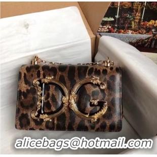 Unique Grade Dolce & Gabbana Origianl Leopard Print Leather Shoulder Bag 4006-1 brown