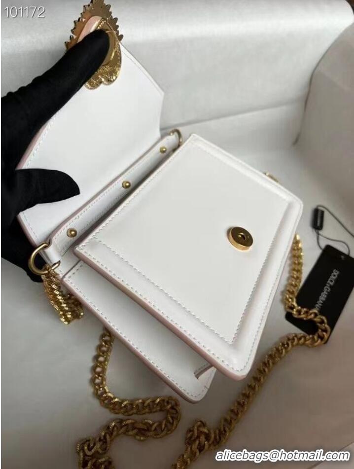 Discount AAAAA Dolce & Gabbana Origianl Leather Shoulder Bag 4011 white