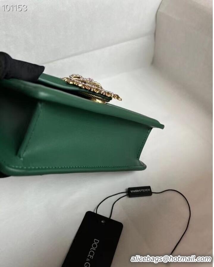 Low Cost Dolce & Gabbana Origianl Leather Shoulder Bag 4011 green