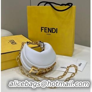 Affordable Price Fendi Praphy Original Leather Big FENDI Logo Mini Bag 80056S White