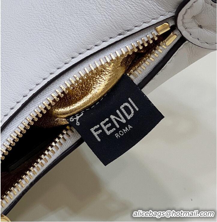 Affordable Price Fendi Praphy Original Leather Big FENDI Logo Mini Bag 80056S White