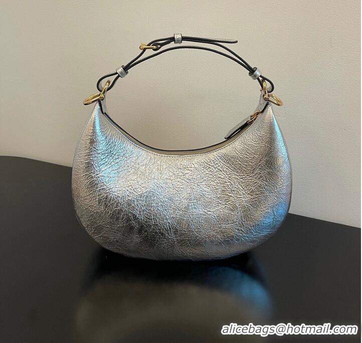 Top Grade Fendi Praphy Original Leather Big Logo Bag 80056M Silver