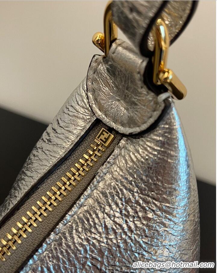 Top Grade Fendi Praphy Original Leather Big Logo Bag 80056M Silver