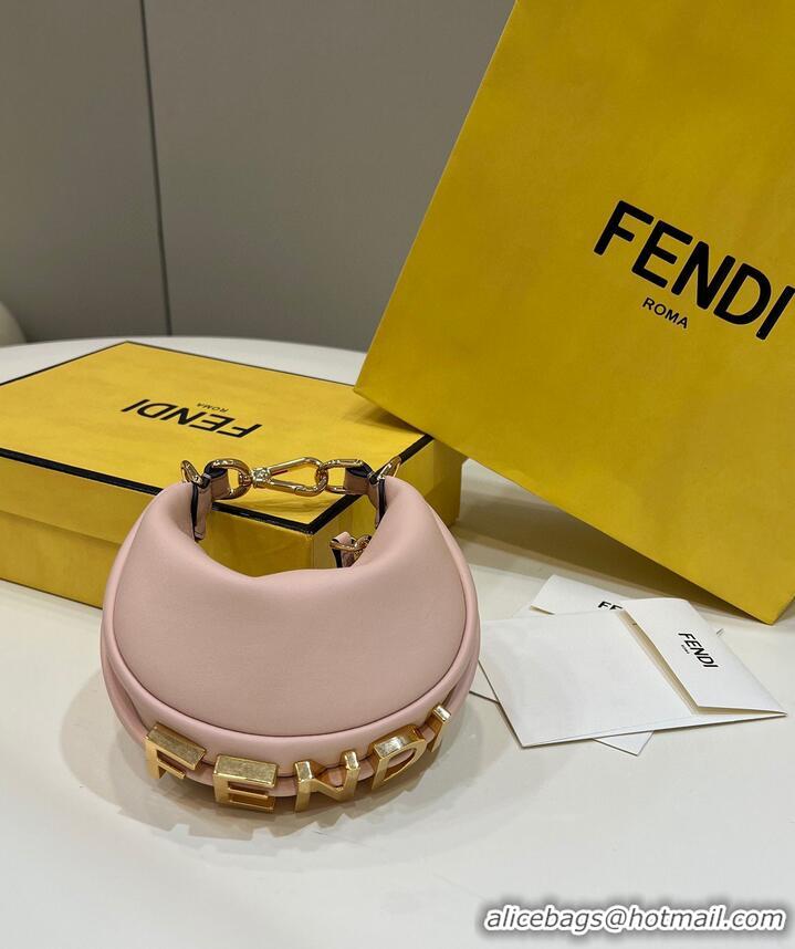 Pretty Style Fendi Praphy Original Leather Big Logo Bag 80056M 80056S Pink