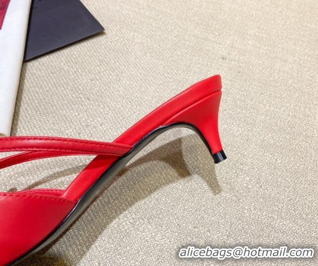 Best Product Valentino VLogo Lambskin Heel Mules 021660 Red