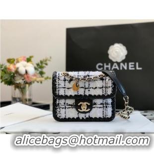 Buy Fashionable CHANEL Tweed Braided Calfskin & Gold-Tone Metal AS6075 black