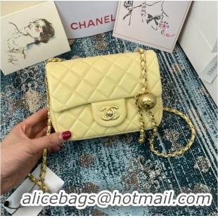 Inexpensive Chanel MINI Flap Bag Original Sheepskin Leather 1115 light yellow