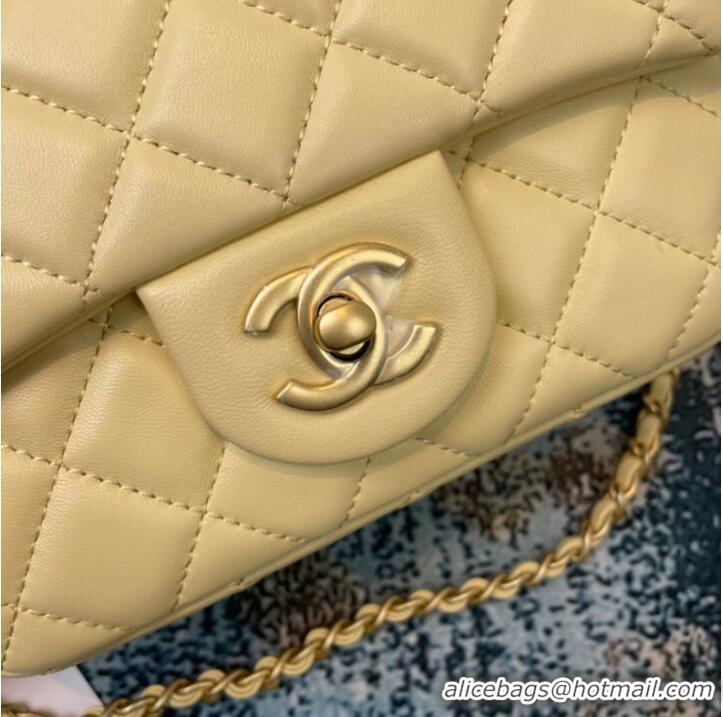 Inexpensive Chanel MINI Flap Bag Original Sheepskin Leather 1115 light yellow