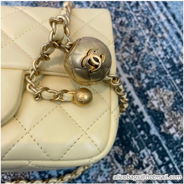 Inexpensive Chanel MINI Flap Bag Original Sheepskin Leather 1115 light yellow