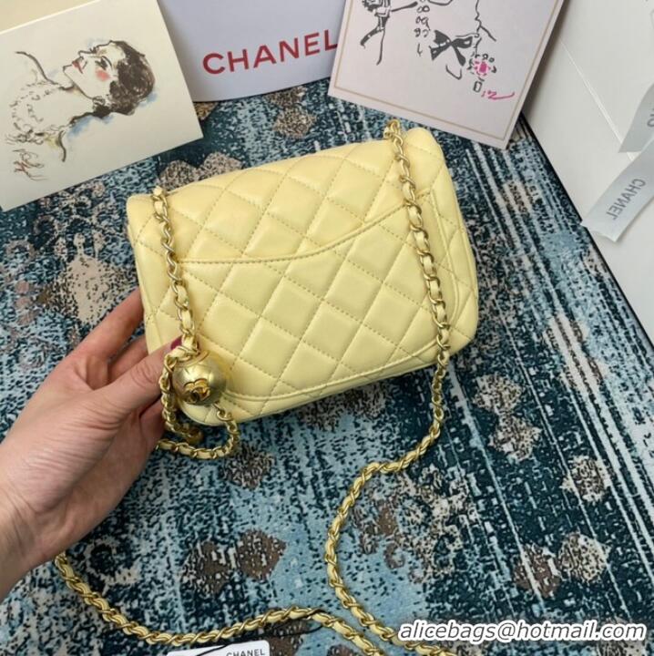 Inexpensive Chanel MINI Flap Bag Original Sheepskin Leather 1115 light yellow