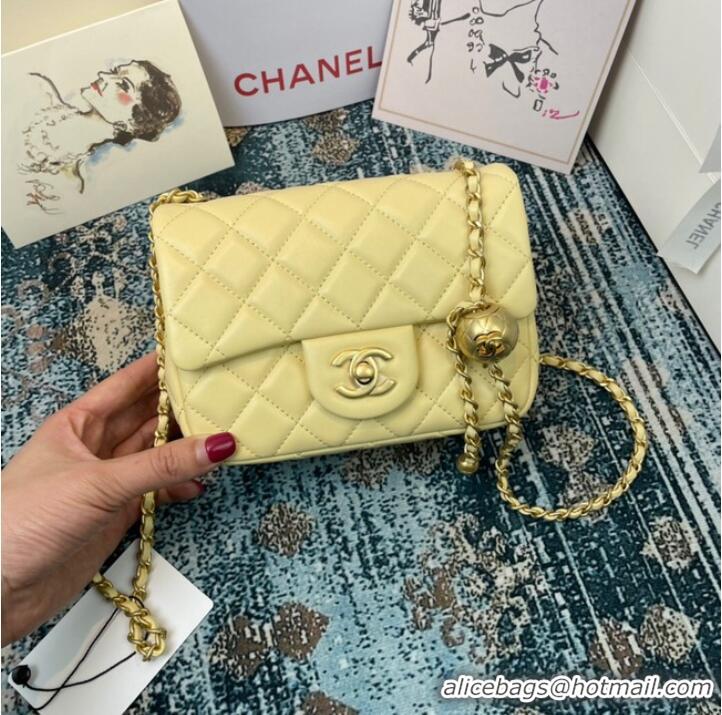 Inexpensive Chanel MINI Flap Bag Original Sheepskin Leather 1115 light yellow