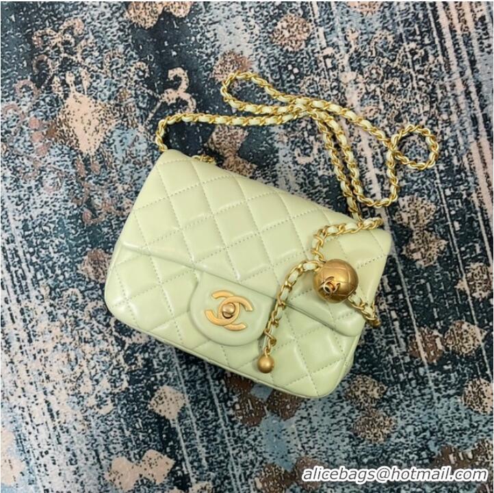 Top Grade Chanel Flap Lambskin Shoulder Bag 1115 light green